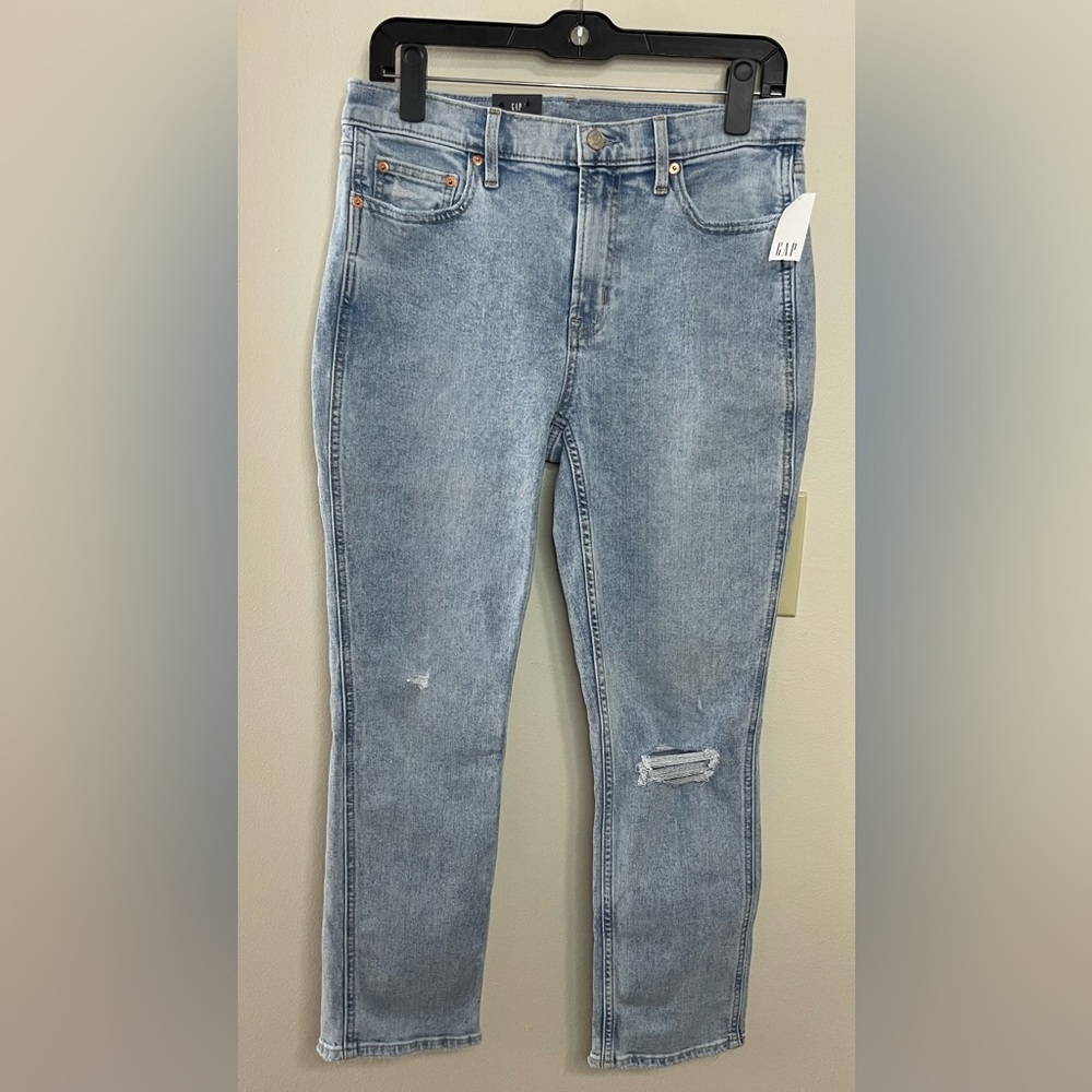 Gap Vintage Slim Mid Rise Slim Stretch Denim Distressed Jeans Pant Size 30. NWT - Picture 1 of 17